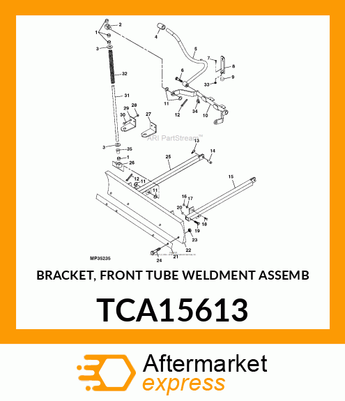 BRACKET, FRONT TUBE WELDMENT ASSEMB TCA15613