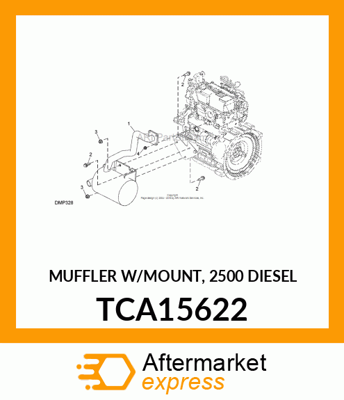 MUFFLER W/MOUNT, 2500 DIESEL TCA15622