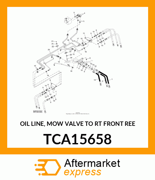 OIL LINE, MOW VALVE TO RT FRONT REE TCA15658