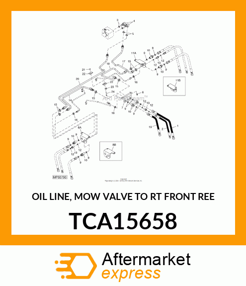 OIL LINE, MOW VALVE TO RT FRONT REE TCA15658