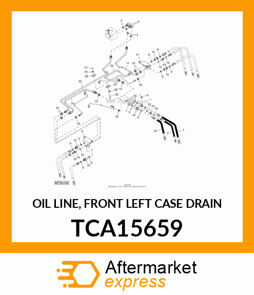 OIL LINE, FRONT LEFT CASE DRAIN TCA15659