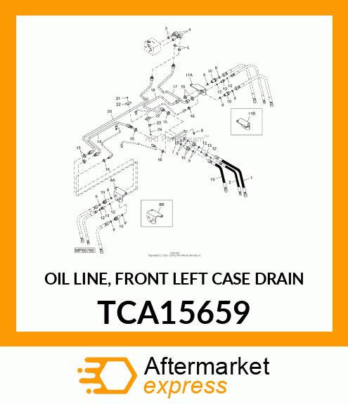 OIL LINE, FRONT LEFT CASE DRAIN TCA15659