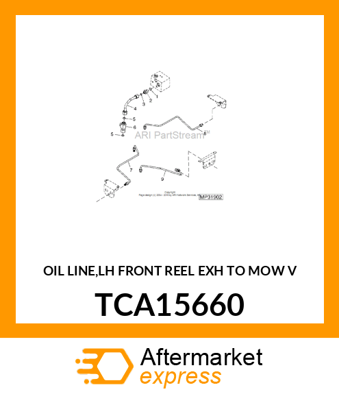 OIL LINE,LH FRONT REEL EXH TO MOW V TCA15660