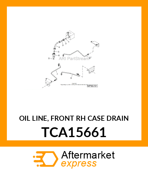 OIL LINE, FRONT RH CASE DRAIN TCA15661