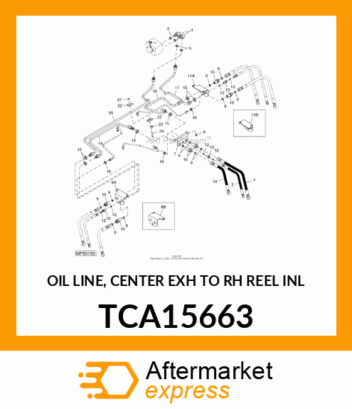 OIL LINE, CENTER EXH TO RH REEL INL TCA15663