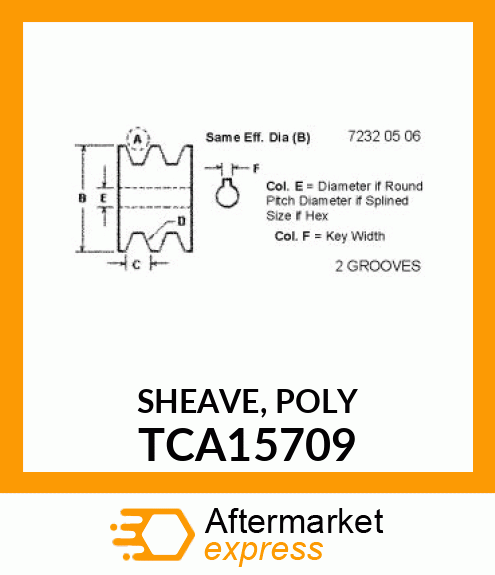 SHEAVE, POLY TCA15709