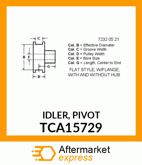 IDLER, PIVOT TCA15729