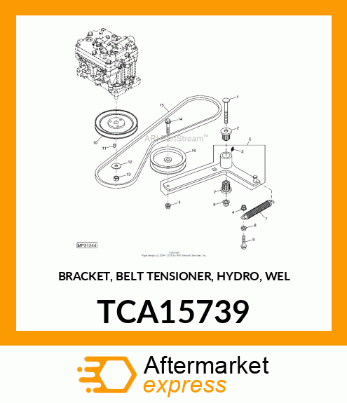 BRACKET, BELT TENSIONER, HYDRO, WEL TCA15739