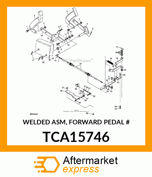 WELDED ASM, FORWARD PEDAL # TCA15746