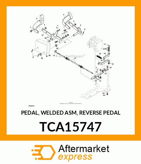 PEDAL, WELDED ASM, REVERSE PEDAL TCA15747