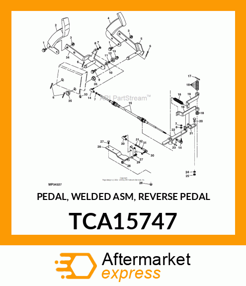 PEDAL, WELDED ASM, REVERSE PEDAL TCA15747