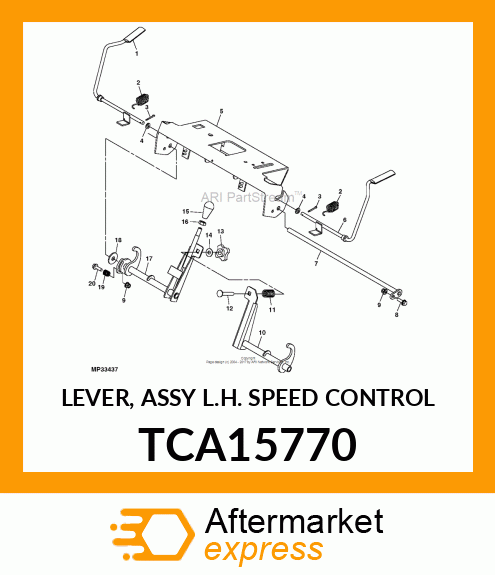 LEVER, ASSY L.H. SPEED CONTROL TCA15770