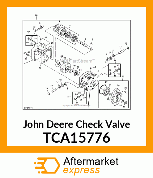 KIT, VARIABLE PUMP CHECK VALVE TCA15776