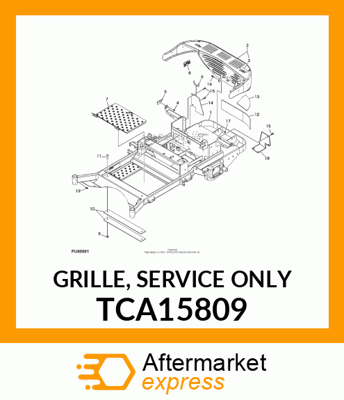 GRILLE, SERVICE ONLY TCA15809