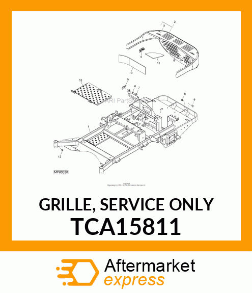 GRILLE, SERVICE ONLY TCA15811