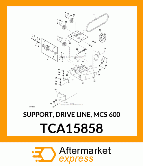 SUPPORT, DRIVE LINE, MCS 600 TCA15858