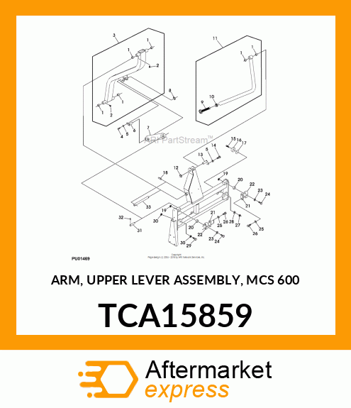 ARM, UPPER LEVER ASSEMBLY, MCS 600 TCA15859