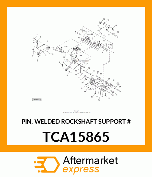 PIN, WELDED ROCKSHAFT SUPPORT # TCA15865