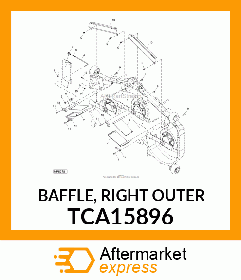 BAFFLE, RIGHT OUTER TCA15896