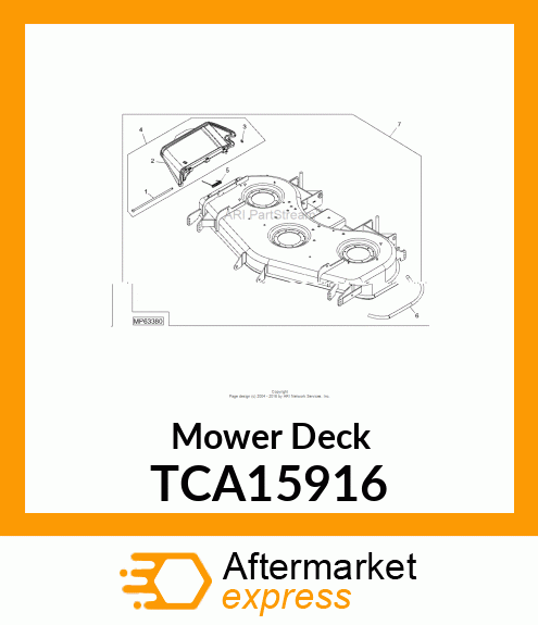 54" DECK WELDMENT (SERVICE ONLY) TCA15916