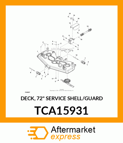 DECK, 72" SERVICE SHELL/GUARD TCA15931