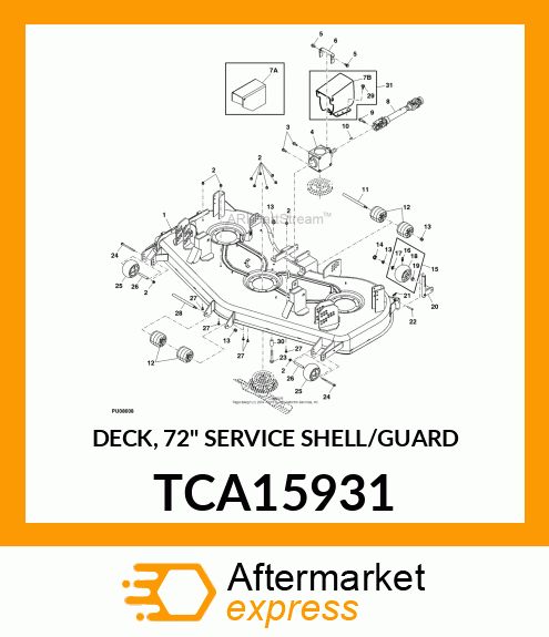 DECK, 72" SERVICE SHELL/GUARD TCA15931