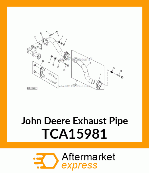 EXHAUST PIPE ASSY., 1435 WITH 3TNV TCA15981