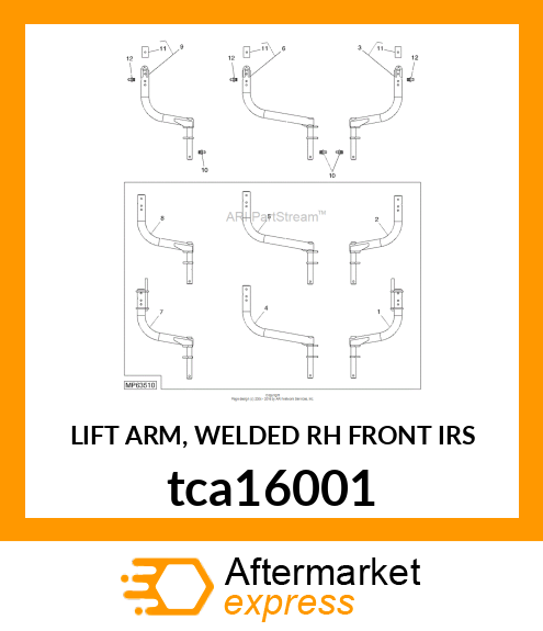 LIFT ARM, WELDED RH FRONT IRS tca16001