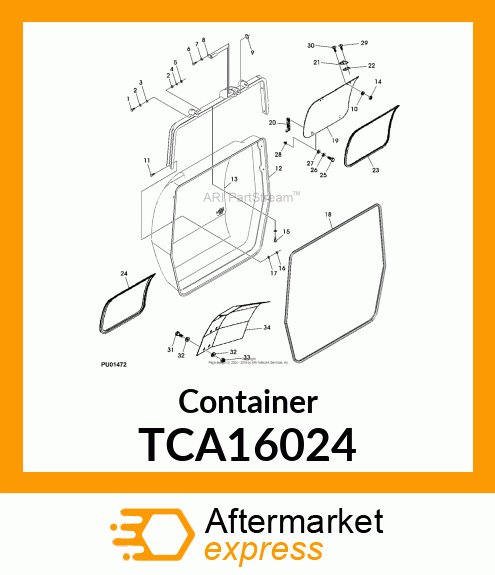 TRAP WITH CLEANING DOOR amp; DECALS, TCA16024