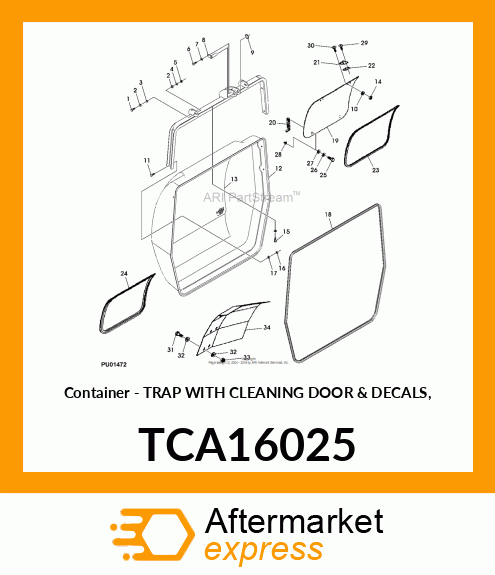 Container - TRAP WITH CLEANING DOOR & DECALS, TCA16025