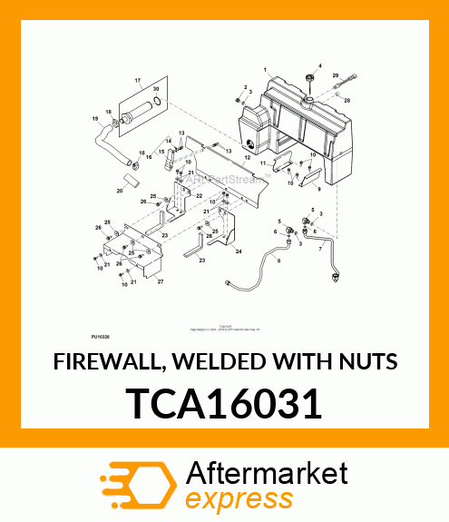 FIREWALL, WELDED WITH NUTS TCA16031