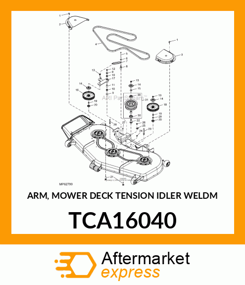 ARM, MOWER DECK TENSION IDLER WELDM TCA16040