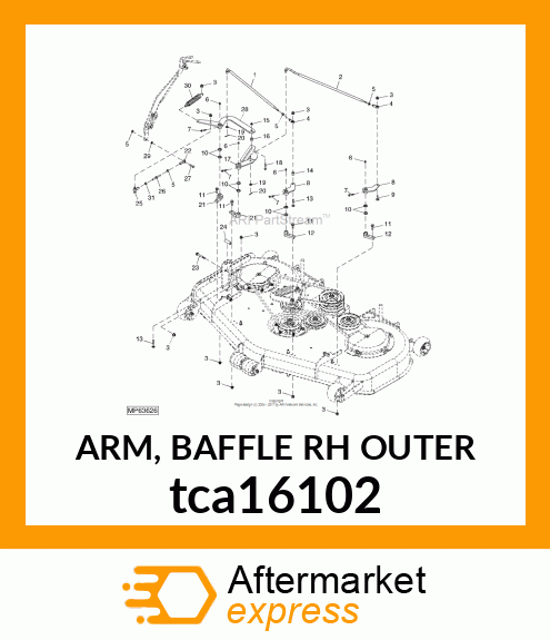 ARM, BAFFLE RH OUTER tca16102