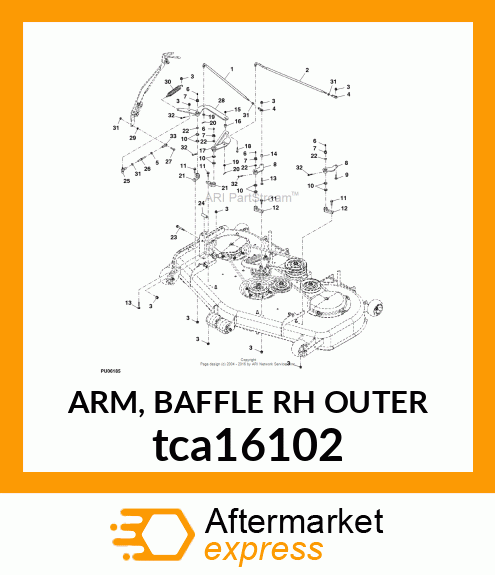 ARM, BAFFLE RH OUTER tca16102
