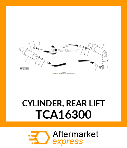 CYLINDER, REAR LIFT TCA16300