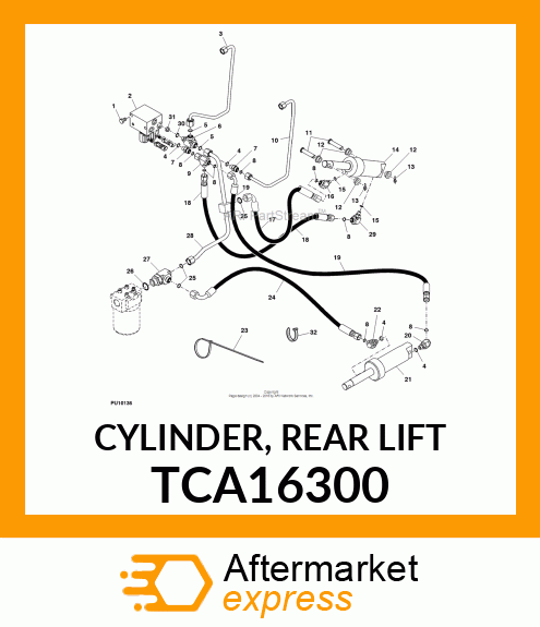 CYLINDER, REAR LIFT TCA16300