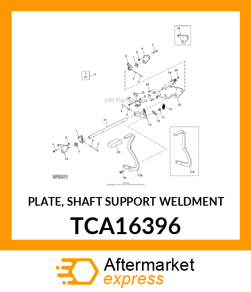 PLATE, SHAFT SUPPORT WELDMENT TCA16396