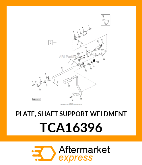 PLATE, SHAFT SUPPORT WELDMENT TCA16396