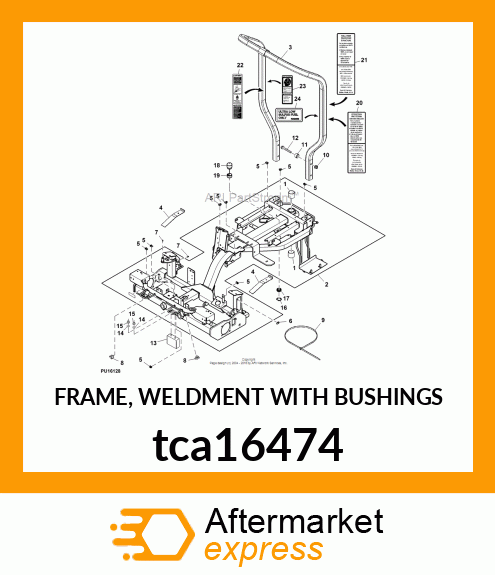 FRAME, WELDMENT WITH BUSHINGS tca16474