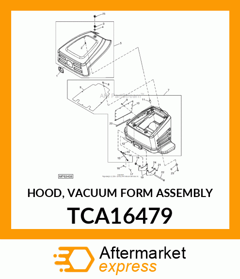 HOOD, VACUUM FORM ASSEMBLY TCA16479