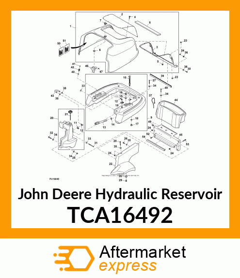 RESEVOIR, HYDRAULIC, W/FITTINGS TCA16492