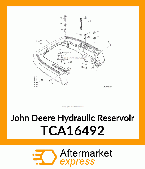 RESEVOIR, HYDRAULIC, W/FITTINGS TCA16492