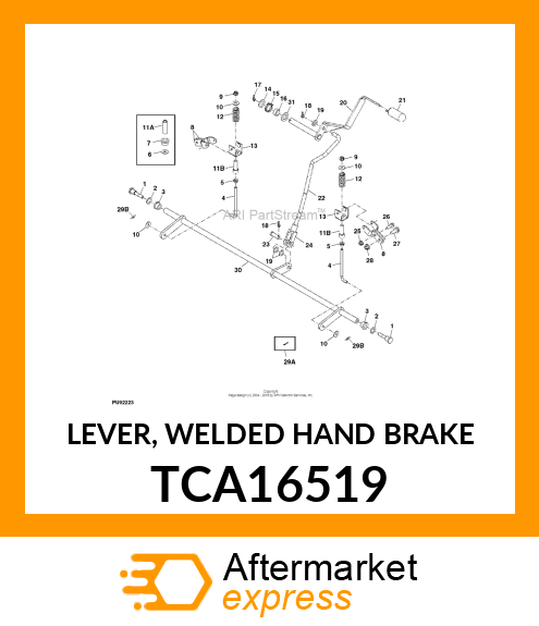 LEVER, WELDED HAND BRAKE TCA16519