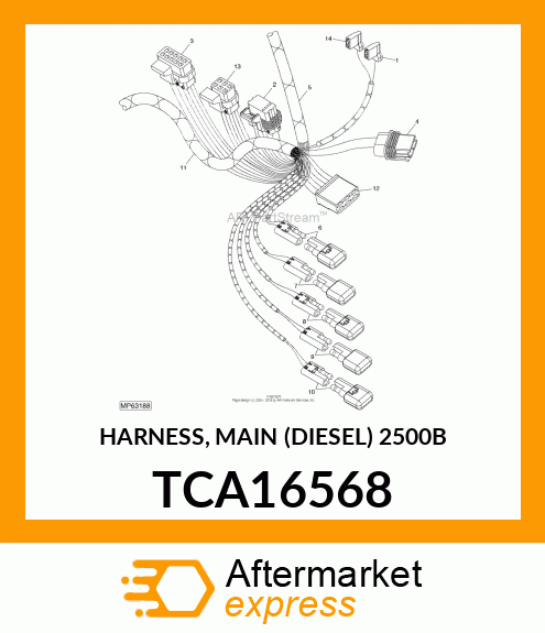 HARNESS, MAIN (DIESEL) 2500B TCA16568