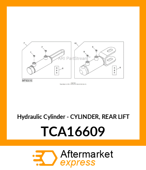 Hydraulic Cylinder - CYLINDER, REAR LIFT TCA16609