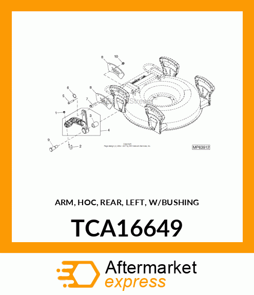 ARM, HOC, REAR, LEFT, W/BUSHING TCA16649