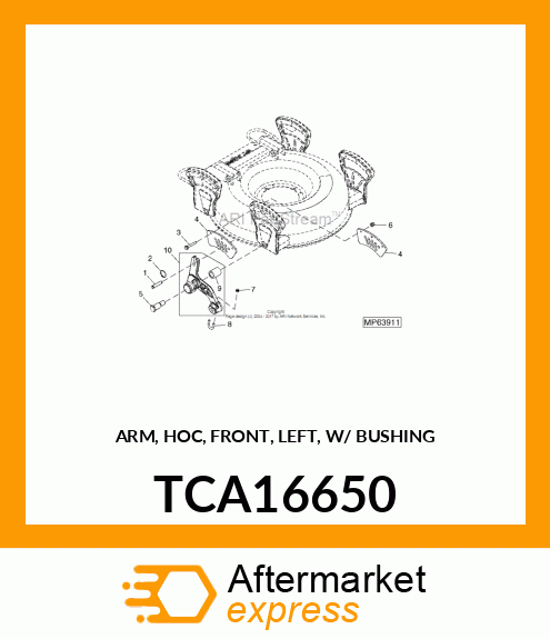 ARM, HOC, FRONT, LEFT, W/ BUSHING TCA16650