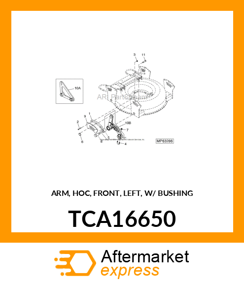 ARM, HOC, FRONT, LEFT, W/ BUSHING TCA16650