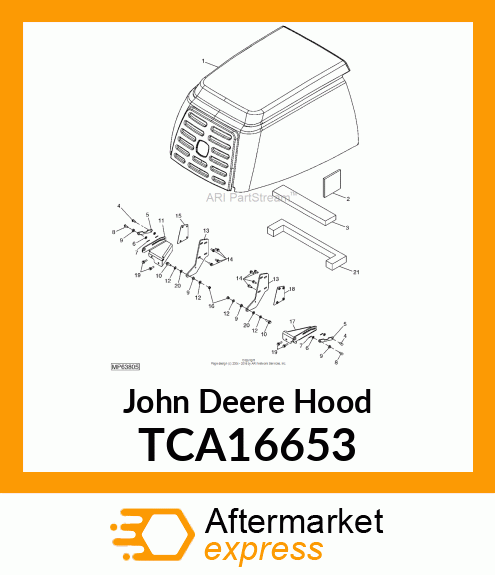 HOOD, MOLDED ASSY TCA16653