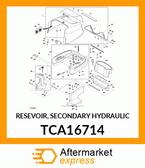 RESEVOIR, SECONDARY HYDRAULIC TCA16714